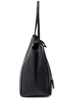 Leder-Schultertasche in Schwarz - (B)41 x (H)28 x (T)15 cm