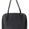 Leder-Schultertasche "Lussac" in Schwarz - (B)38 x (H)30 x (T)10 cm