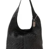 Leder-Schultertasche "Palladia" in Schwarz - (B)38 x (H)30 x (T)2 cm