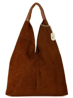 Leder-Shopper "Eleonora" in Hellbraun - (B)40 x (H)31 x (T)2 cm