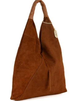 Leder-Shopper "Eleonora" in Hellbraun - (B)40 x (H)31 x (T)2 cm