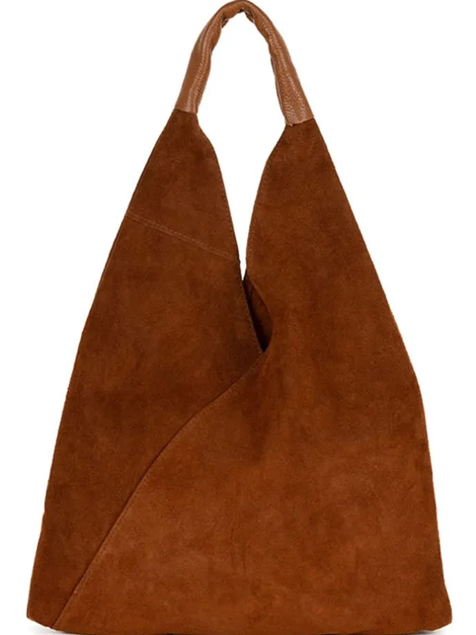 Leder-Shopper "Eleonora" in Hellbraun - (B)40 x (H)31 x (T)2 cm