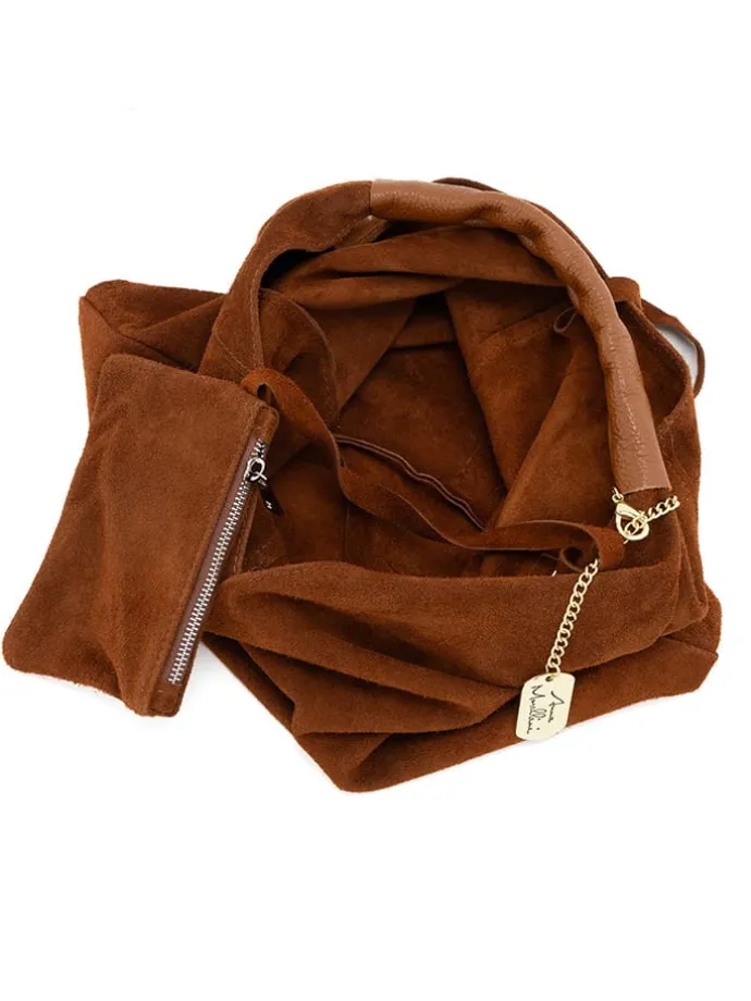 Leder-Shopper "Eleonora" in Hellbraun - (B)40 x (H)31 x (T)2 cm