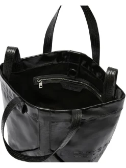 Leder-Shopper in Schwarz - (B)47 x (H)34 x (T)18 cm