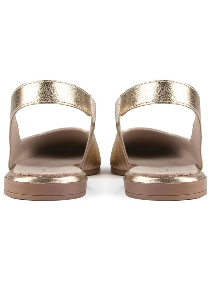 Leder-Slingballerinas in Gold