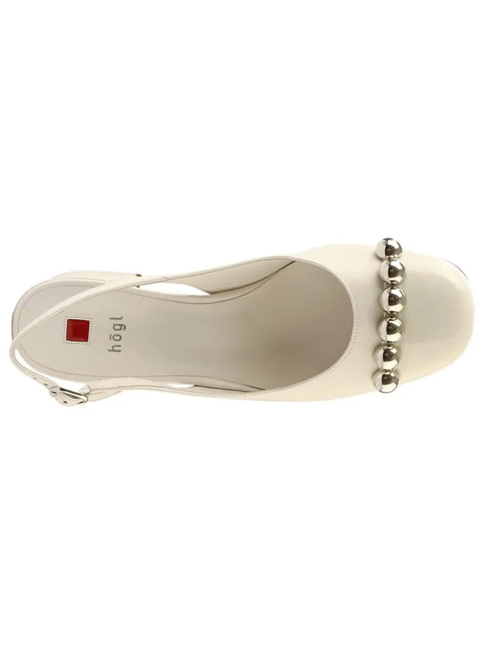 Leder-Slingpumps "Ashley" in Creme