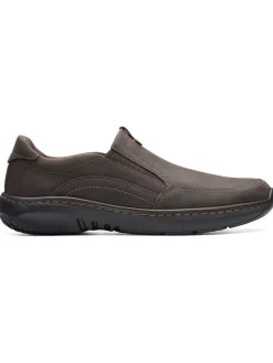 Leder-Slipper "ClarksPro Step" in Beige/ Grau