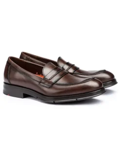Leder-Slipper in Braun
