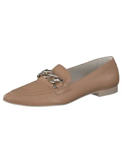 Leder-Slipper  in Hellbraun