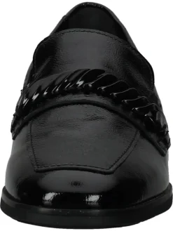 Leder-Slipper in Schwarz