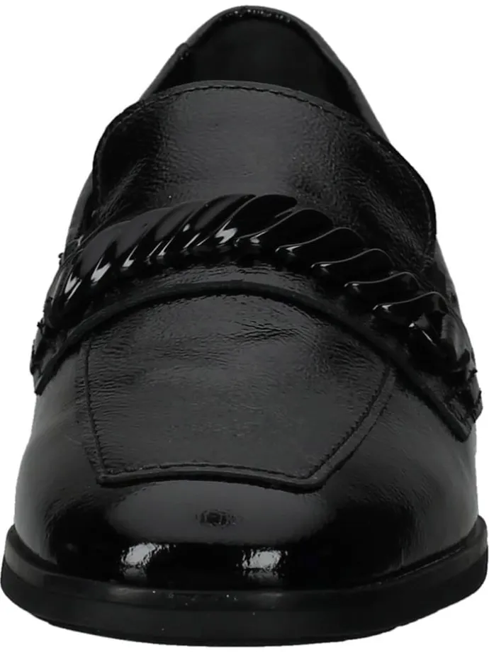 Leder-Slipper in Schwarz