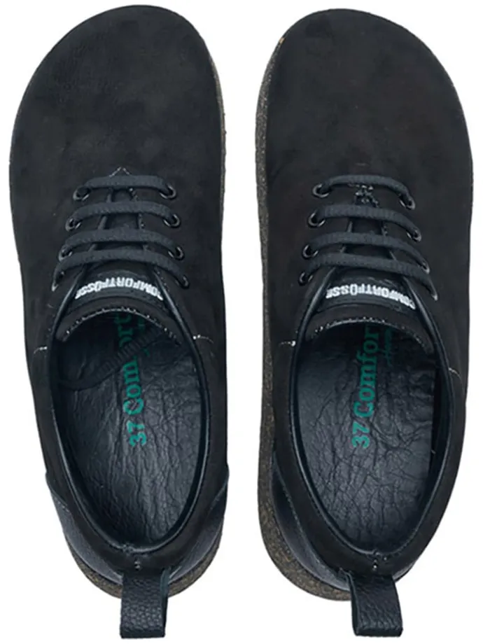 Leder-Slipper in Schwarz