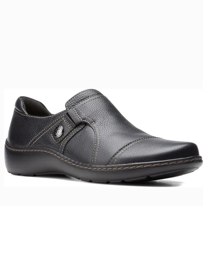 Leder-Slipper in Schwarz