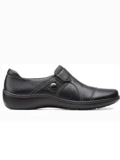 Leder-Slipper in Schwarz