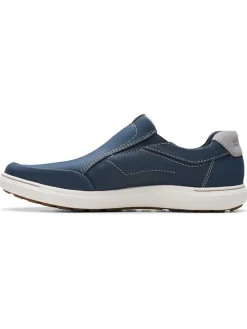 Leder-Slipper "Mapstone Step" in Dunkelblau