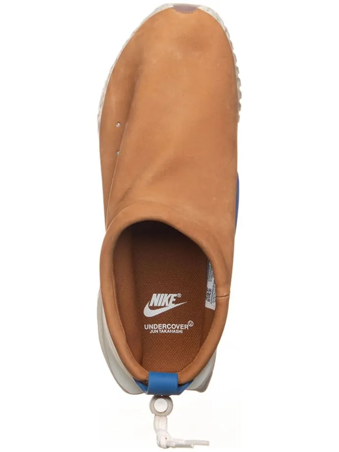 Leder-Slipper "Nike X Undercover Moc Flow" in Hellbraun/ Blau