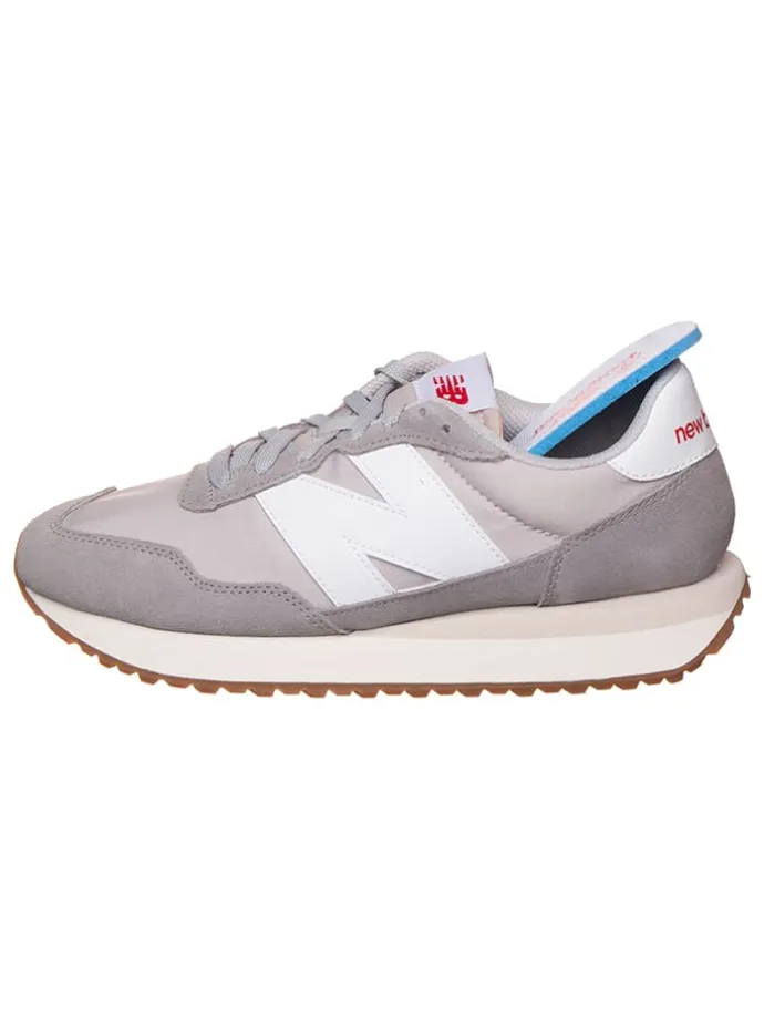 Leder-Sneakers "237" in Grau/ Beige