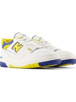 Leder-Sneakers "550" in Weiß/ Gelb