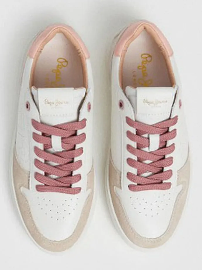 Leder-Sneakers "Camden Seal" in Weiß/ Beige