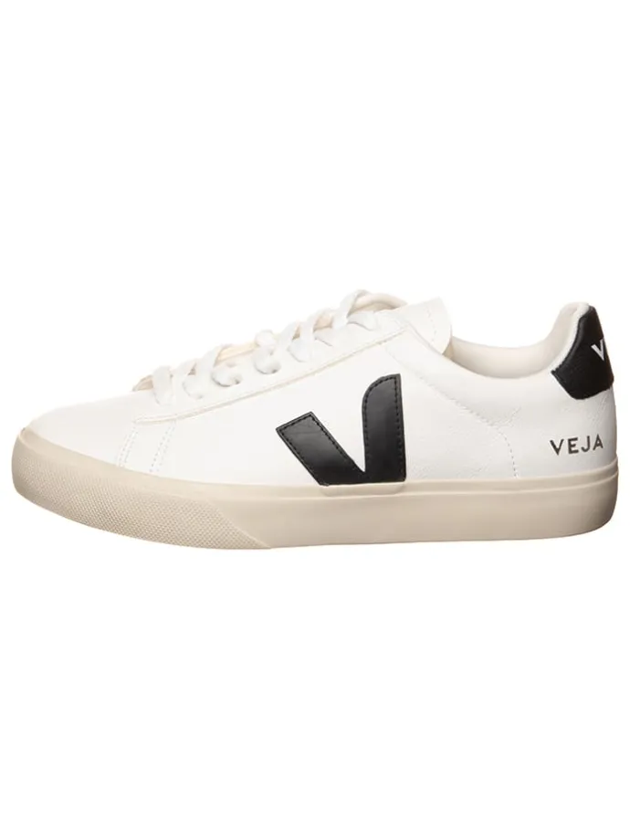 Leder-Sneakers "Campo" in Weiß/ Schwarz
