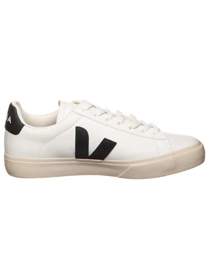 Leder-Sneakers "Campo" in Weiß/ Schwarz