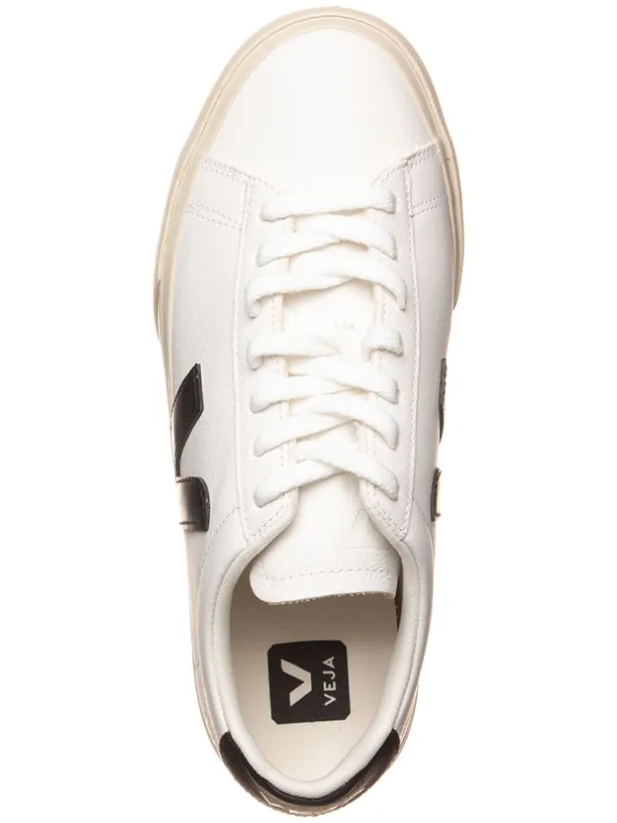 Leder-Sneakers "Campo" in Weiß/ Schwarz
