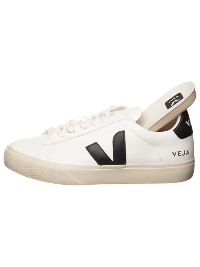 Leder-Sneakers "Campo" in Weiß/ Schwarz