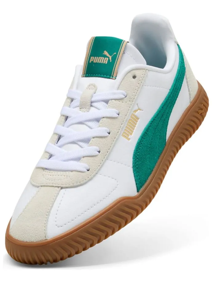 Leder-Sneakers "Club Kayzer" in Weiß/ Beige/ Grün