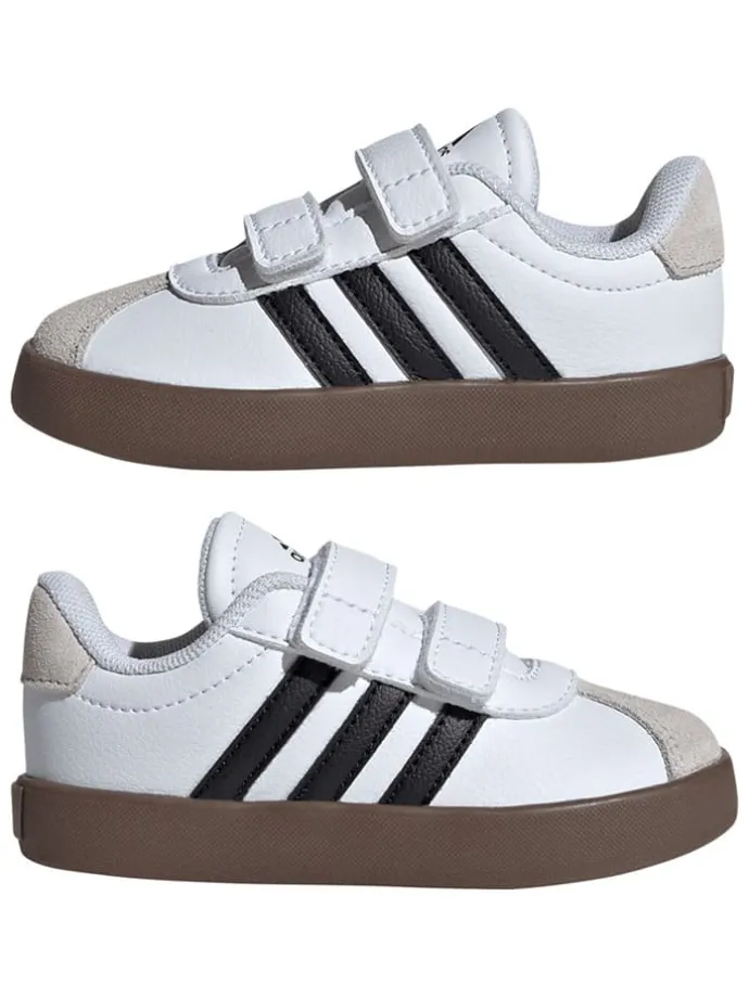 Leder-Sneakers "Court 3.0" in Weiß/ Schwarz
