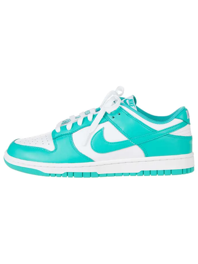 Leder-Sneakers "Dunk Low" in Türkis/ Weiß