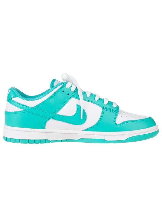 Leder-Sneakers "Dunk Low" in Türkis/ Weiß