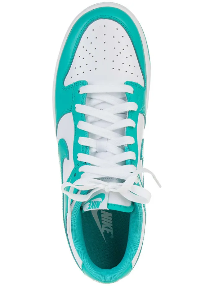 Leder-Sneakers "Dunk Low" in Türkis/ Weiß