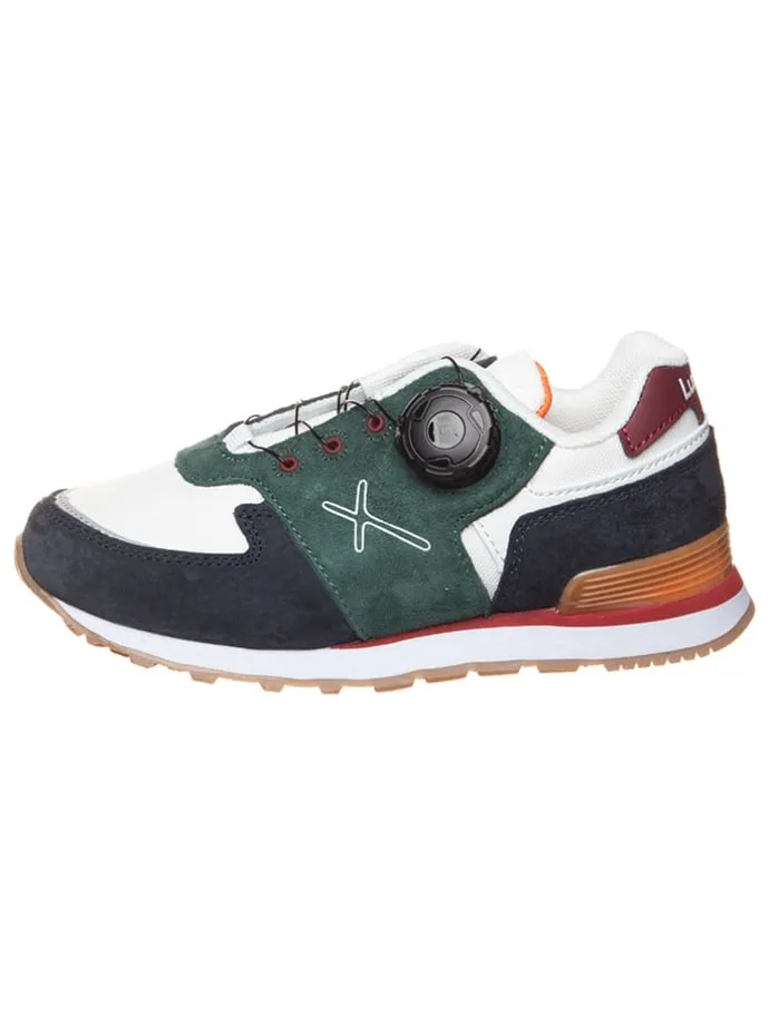 Leder-Sneakers "George" in Weiß/ Grün