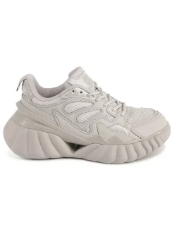 Leder-Sneakers in Beige