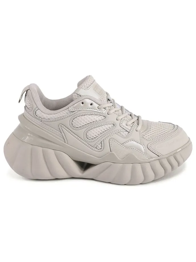 Leder-Sneakers in Beige