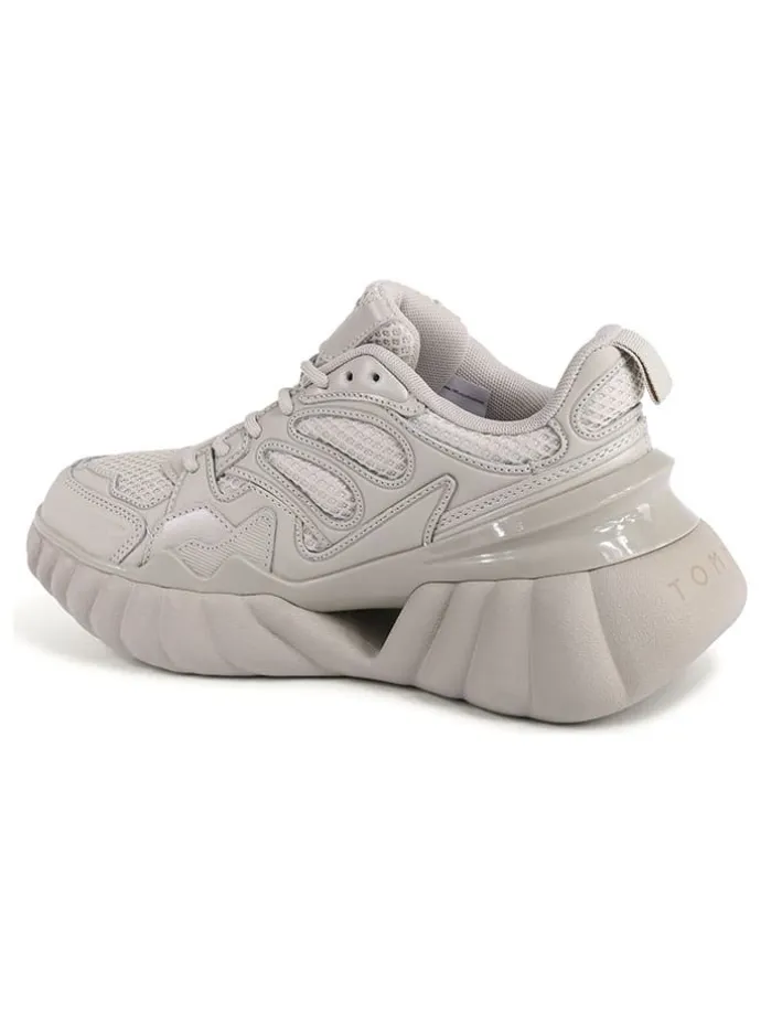 Leder-Sneakers in Beige