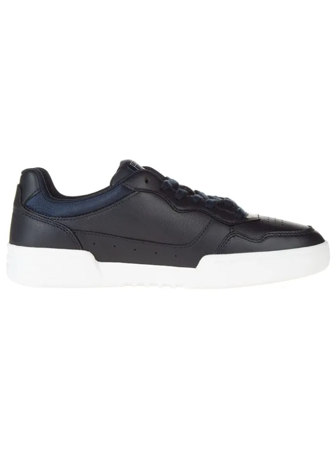 Leder-Sneakers in Dunkelblau