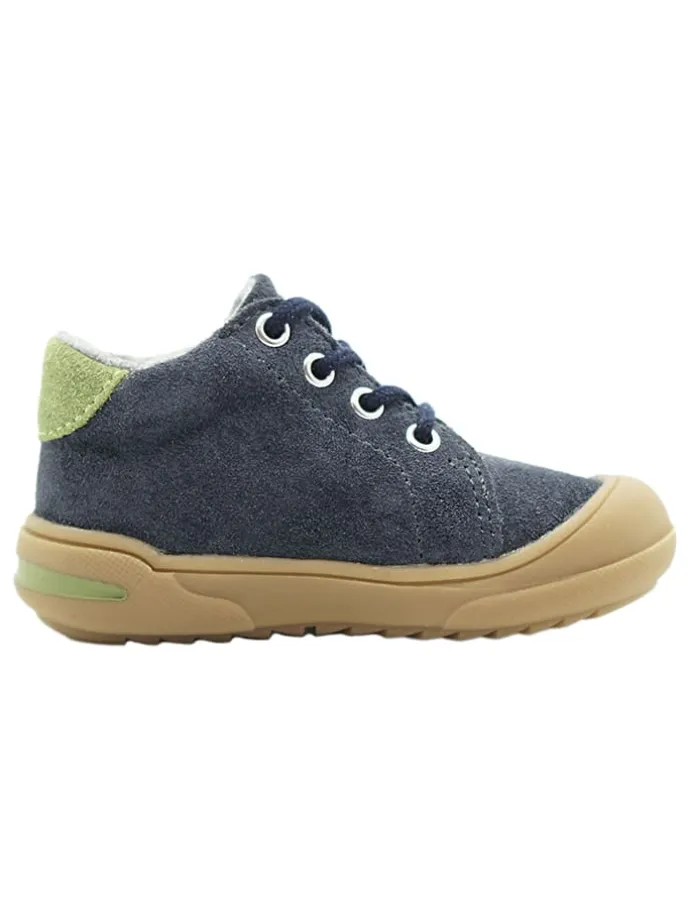 Leder-Sneakers in Dunkelblau