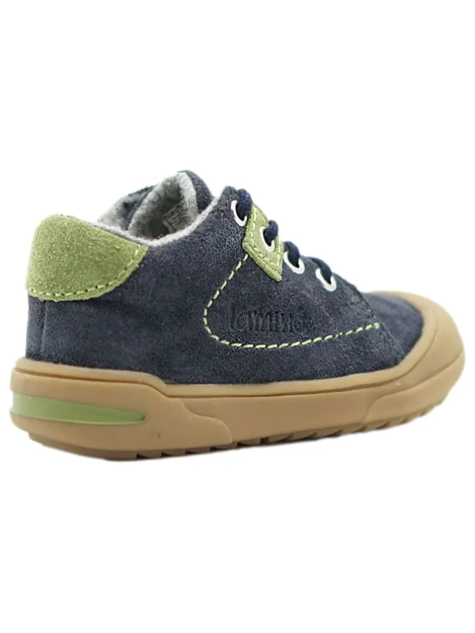 Leder-Sneakers in Dunkelblau