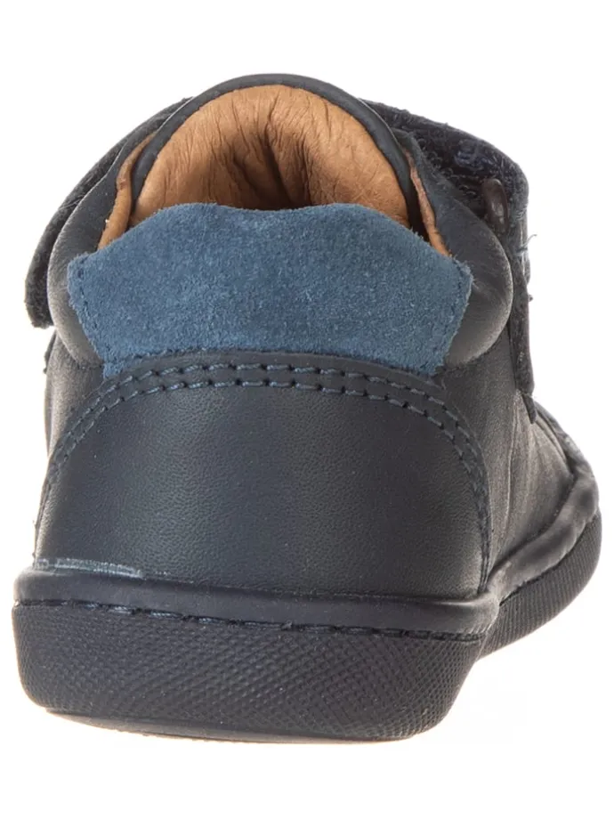 Leder-Sneakers in Dunkelblau