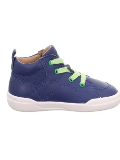 Leder-Sneakers in Dunkelblau