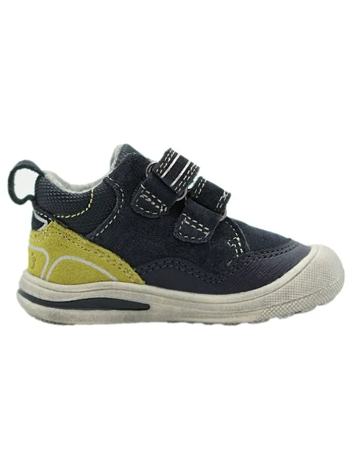 Leder-Sneakers in Dunkelblau