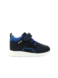 Leder-Sneakers in Dunkelblau