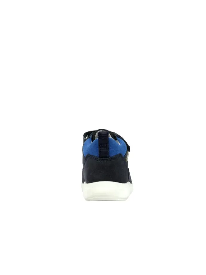 Leder-Sneakers in Dunkelblau
