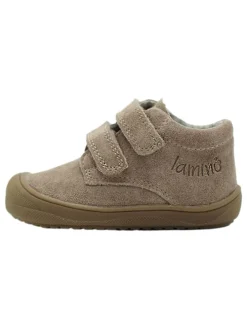 Leder-Sneakers in Hellbraun/ Rosa