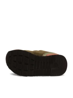 Leder-Sneakers in Khaki