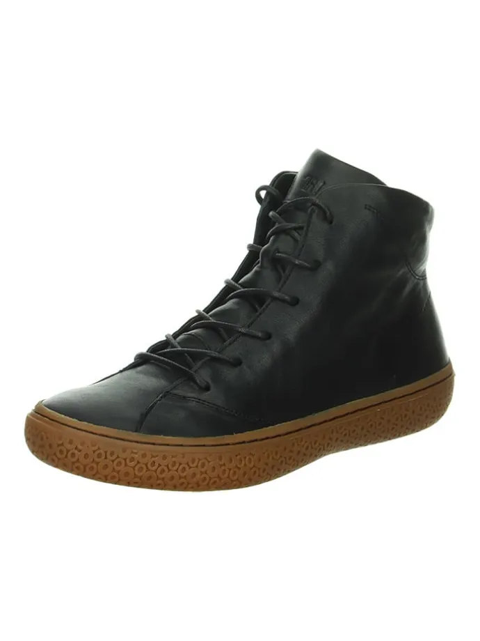 Leder-Sneakers in Schwarz