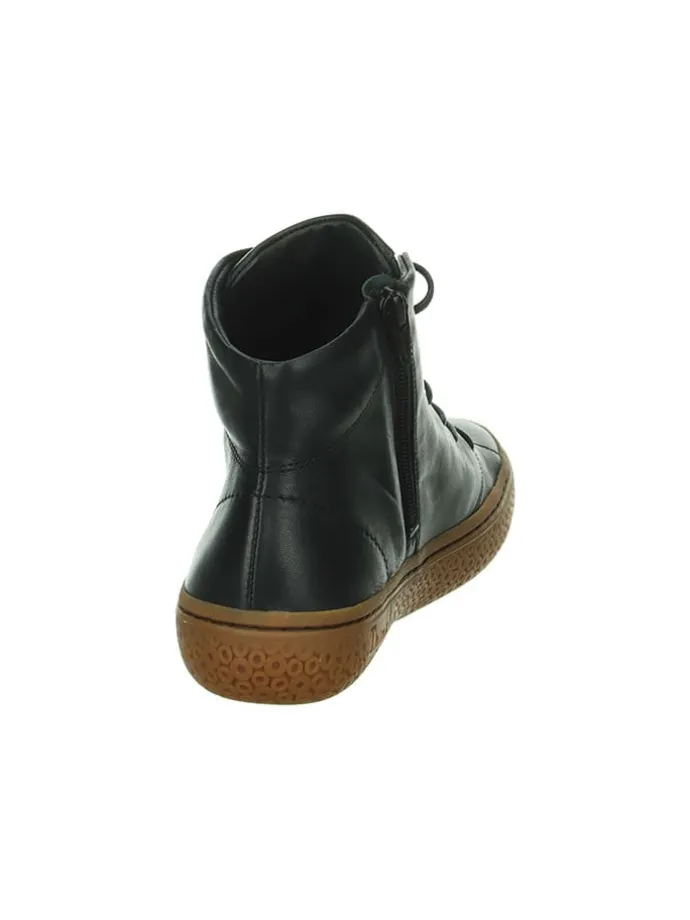Leder-Sneakers in Schwarz