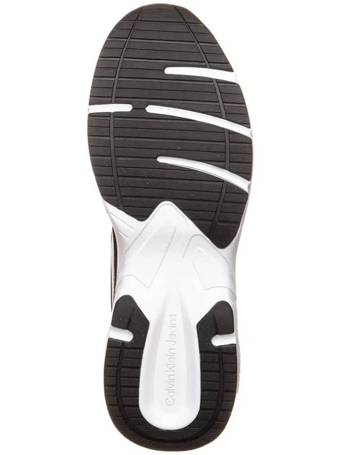 Leder-Sneakers in Schwarz/ Weiß