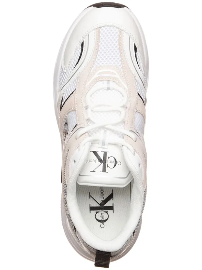 Leder-Sneakers in Weiß